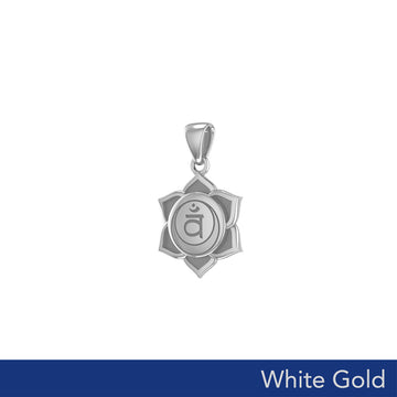 Svadhisthana Sacral Chakra Solid White Gold Pendant WPD5624